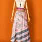 Çift Taraflı Uzun İpek Etek – Soft Pembe Desenli Bohem Sarong Etek ve Elbise