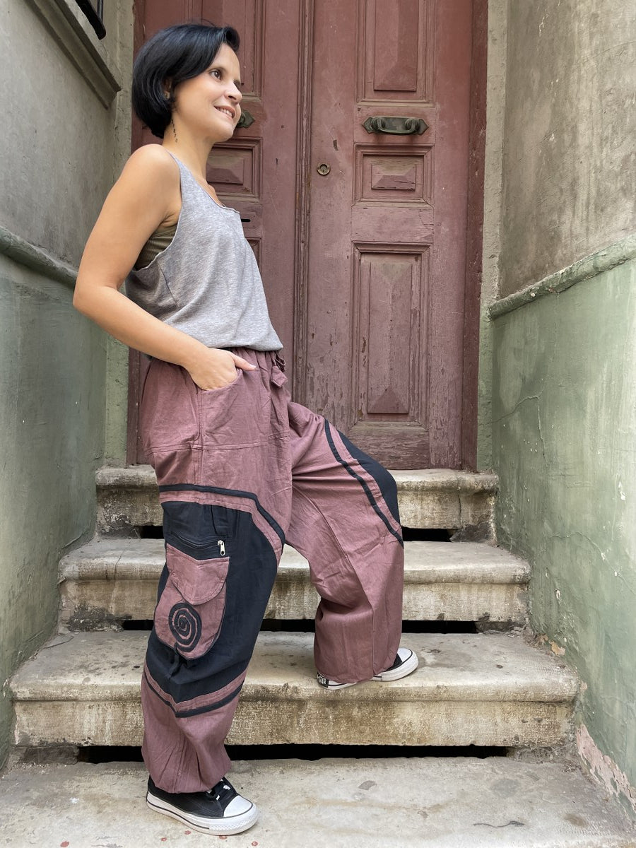 Kadın Nepal Pantolon – Lastikli Bel & Paça, Cepli Bohem Stil