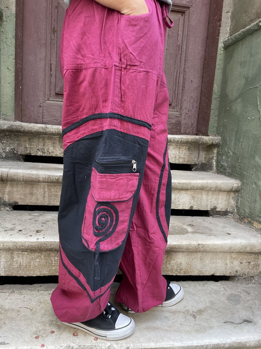 Kadın Nepal Pantolon – Lastikli Bel & Paça, Cepli Bohem Stil