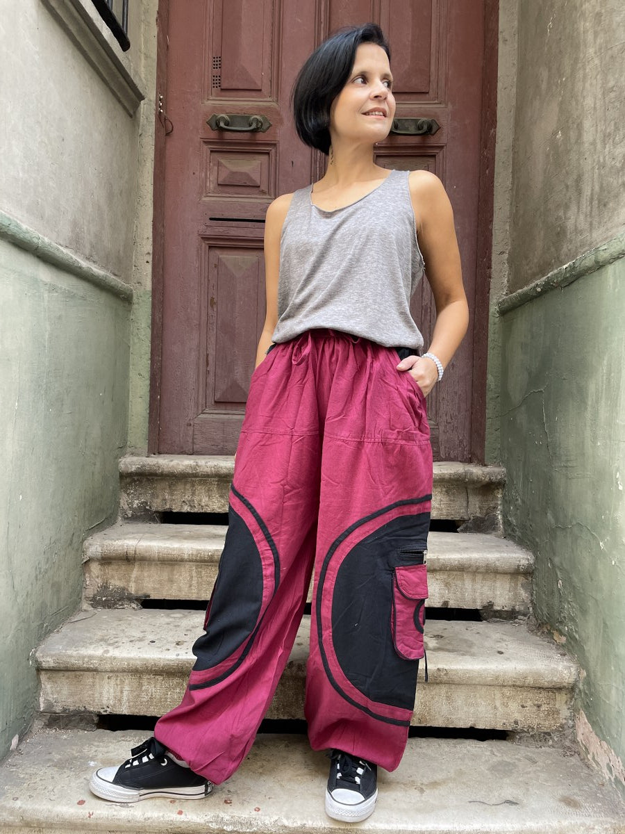 Kadın Nepal Pantolon – Lastikli Bel & Paça, Cepli Bohem Stil