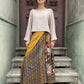 Nepal İpek Çift Taraflı Bağlamalı Etek – Sarı Desenli