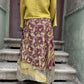 Çift Taraflı Bohem Nepal İpek Etek – Kahve & Sarı Desenli