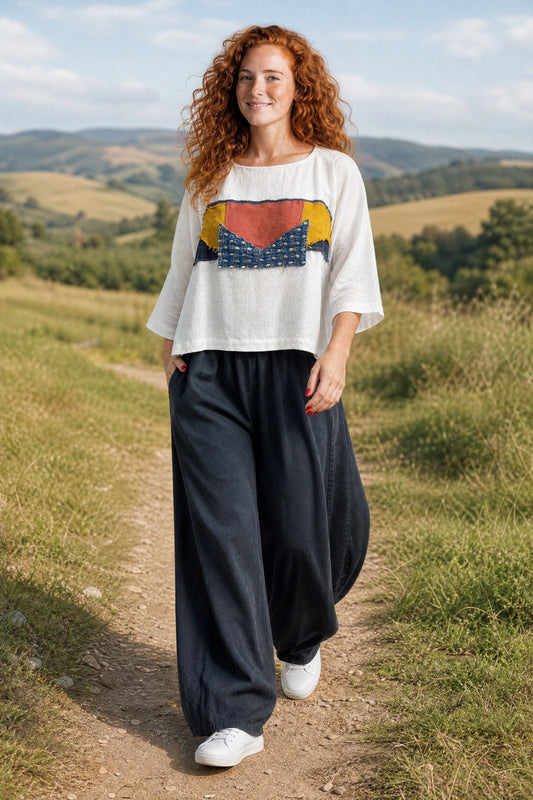 Bohemian Muslin Loose Collar Blouse
