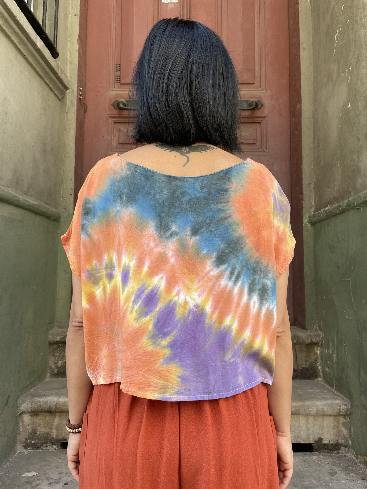 Batik Tasarım Kavun Mor Kadın Crop Bluz