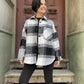 Oversize Kadın Oduncu Gömlek – Boho & Casual- Siyah Beyaz