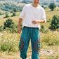 Mavi Nepal Patchwork Şalvar Pantolon – Mevsimlik / Kışlık, Bol Cepli, Salaş Tasarım