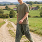 Unisex Bohem Nepal Şalvar Pantolon – Aum Desenli , Haki