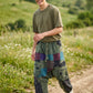Haki Nepal Patchwork Şalvar Pantolon – Mevsimlik / Kışlık, Bol Cepli, Salaş Tasarım