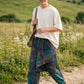 Unisex Antrasit Nepal Patchwork Şalvar Pantolon – Mevsimlik / Kışlık, Bol Cepli, Salaş Tasarım
