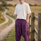 Unisex Bohem Nepal Şalvar Pantolon – Aum Desenli , Bordo