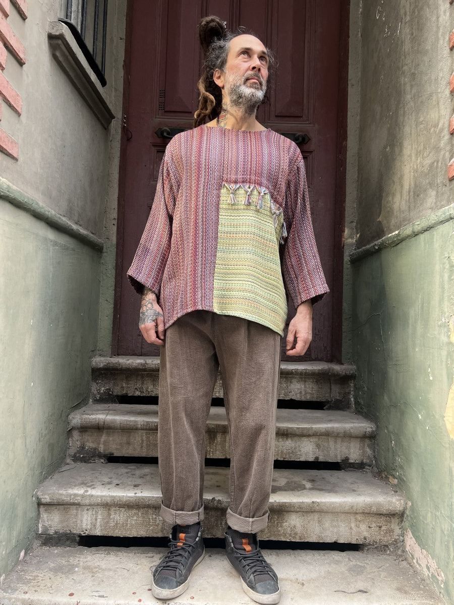 Elvoran Tasarım Dokuma Erkek Bluz – %100 Pamuk, Sürdürülebilir