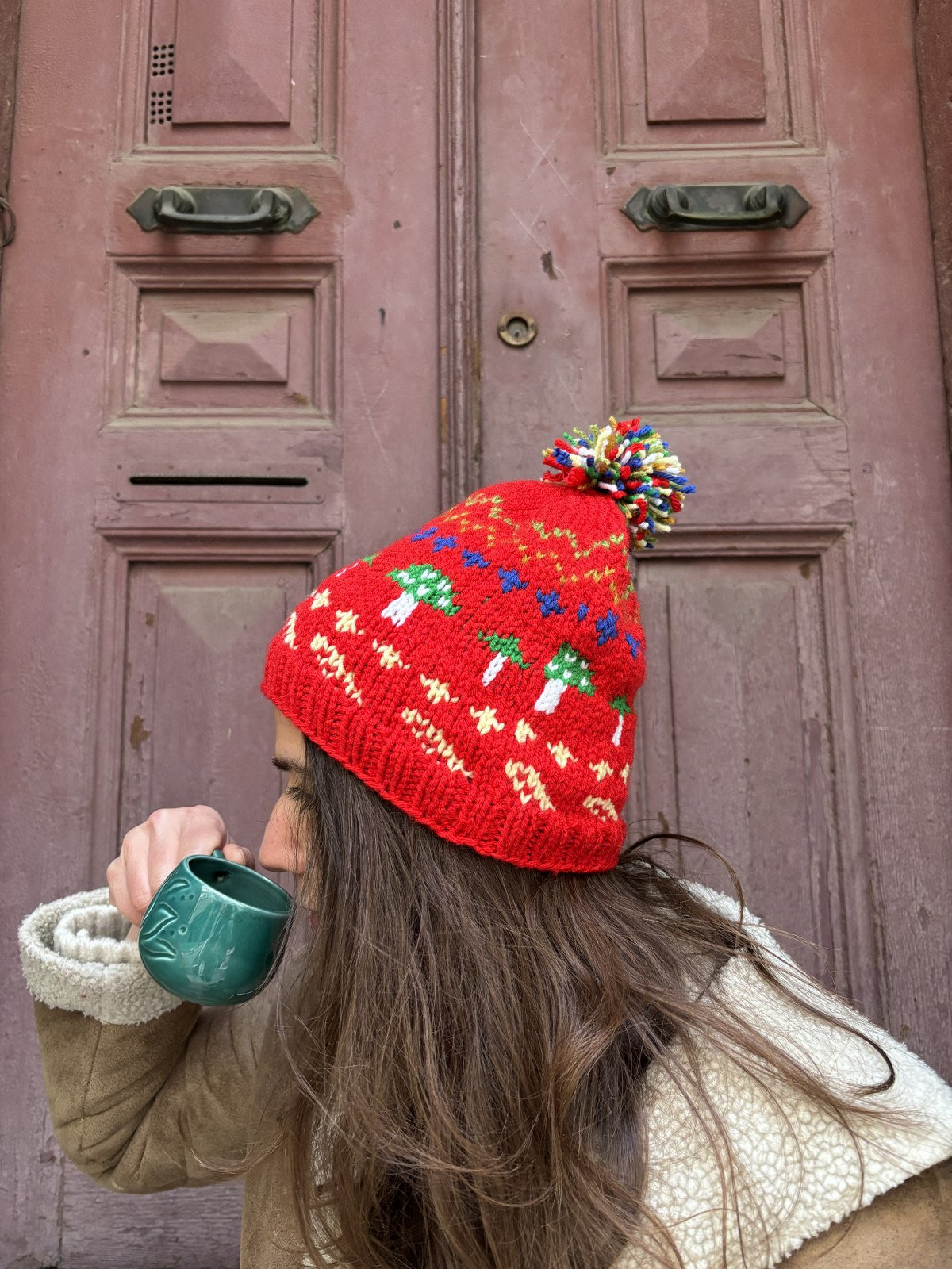 Bohemian Ethnic Patterned Lilac Beret