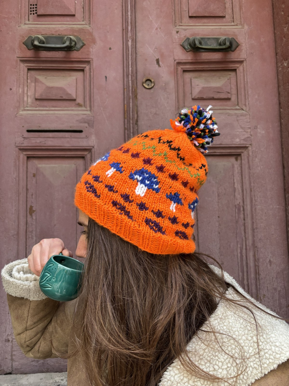 Bohemian Ethnic Patterned Lilac Beret