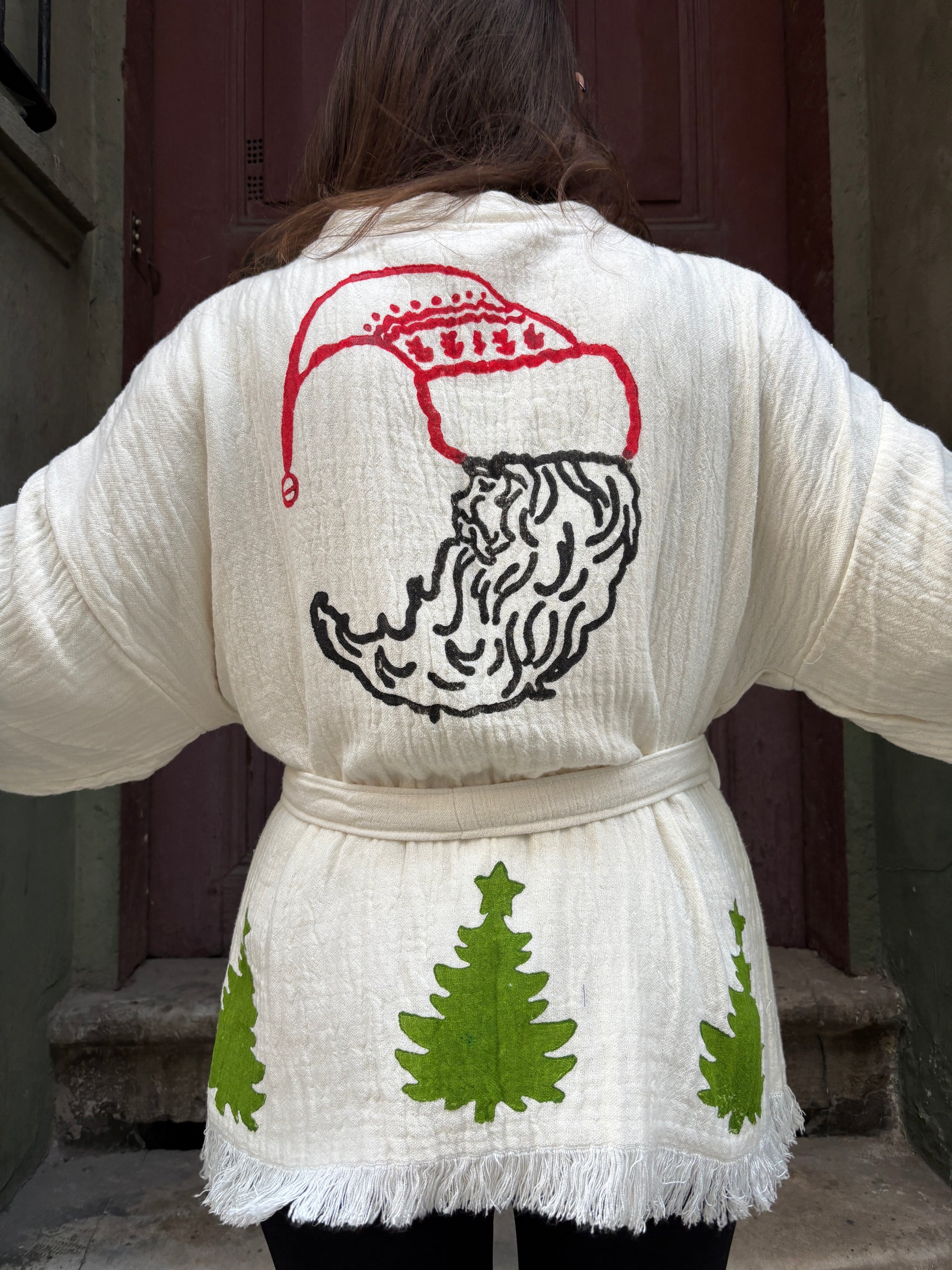 Unisex Müslin Yılbaşı Kimono