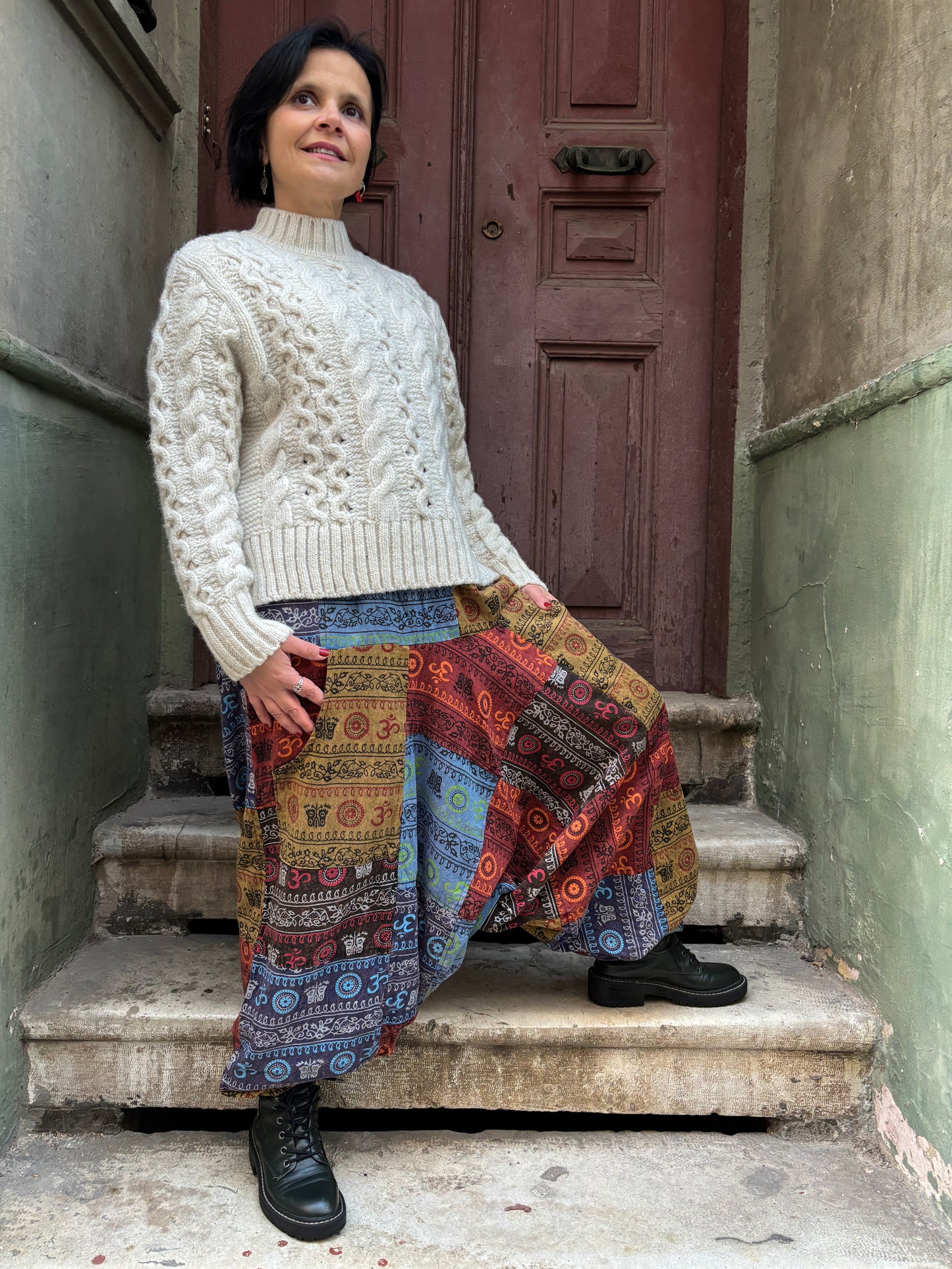 Bohem Nepal Aum Patchwork Kadın Pantolon