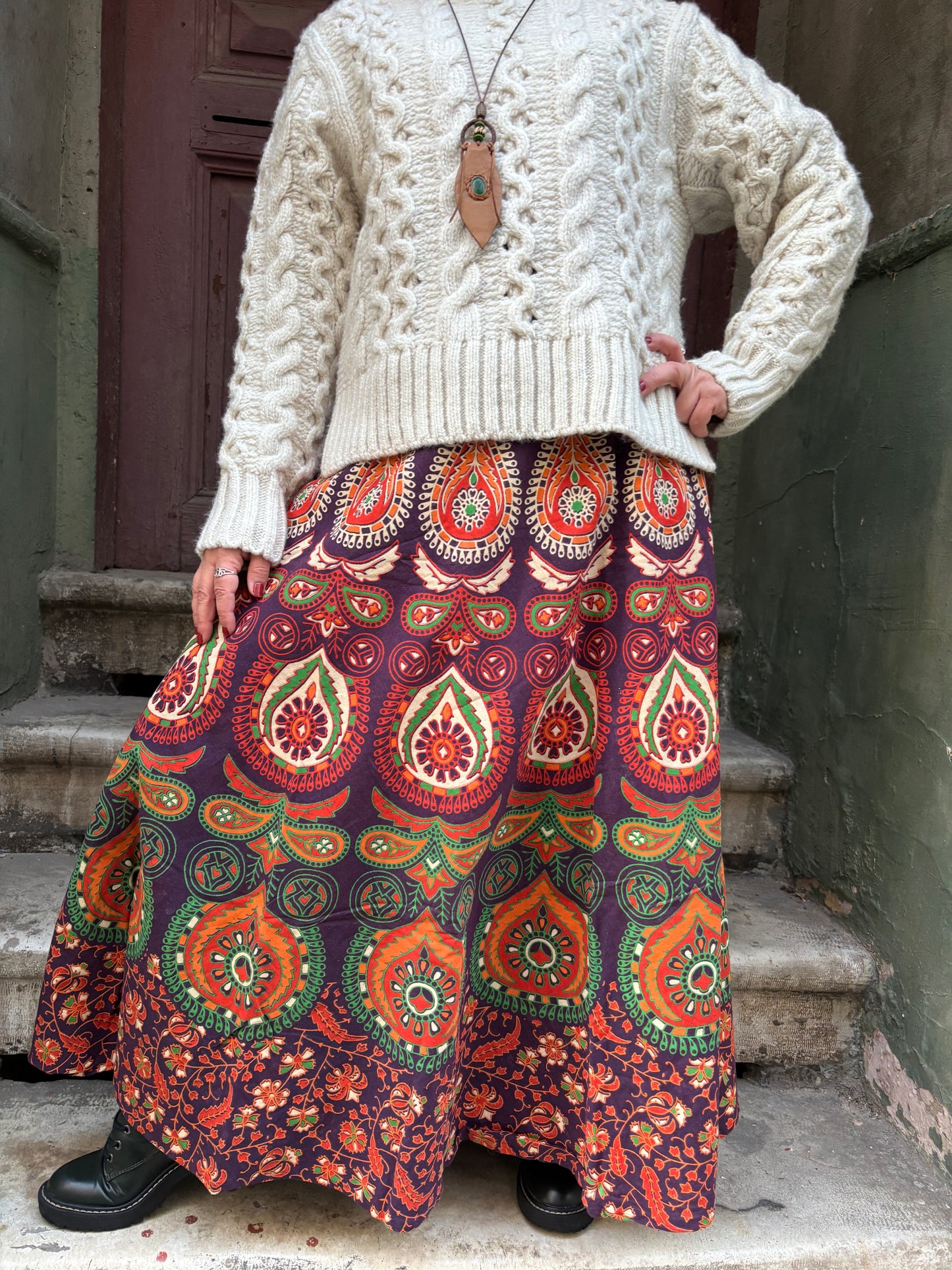 Nepal Bohemian Tie Mandala Skirt