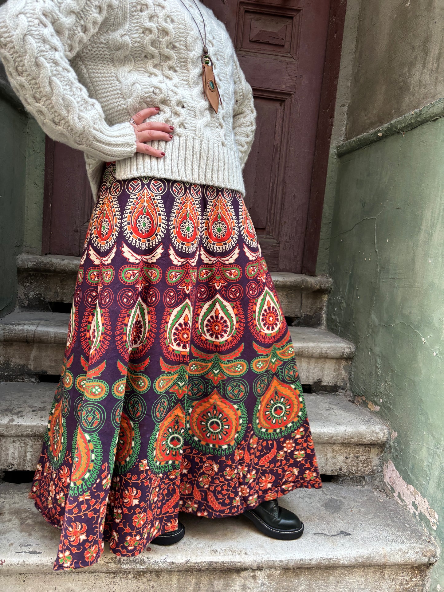 Nepal Bohemian Tie Mandala Skirt