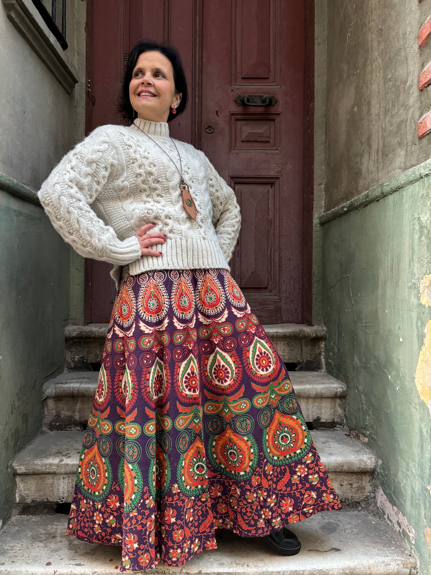 Nepal Bohemian Tie Mandala Skirt