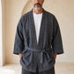 Ronin Antrasit Erkek Kimono – Dokulu Pamuklu Kumaş, Rahat Kesim