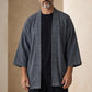 Ronin Antrasit Erkek Kimono – Dokulu Pamuklu Kumaş, Rahat Kesim