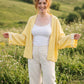 Lemon Glow Bohem Batik Kimono – El Boyama Desenli Salaş Kesim Kadın Kimono