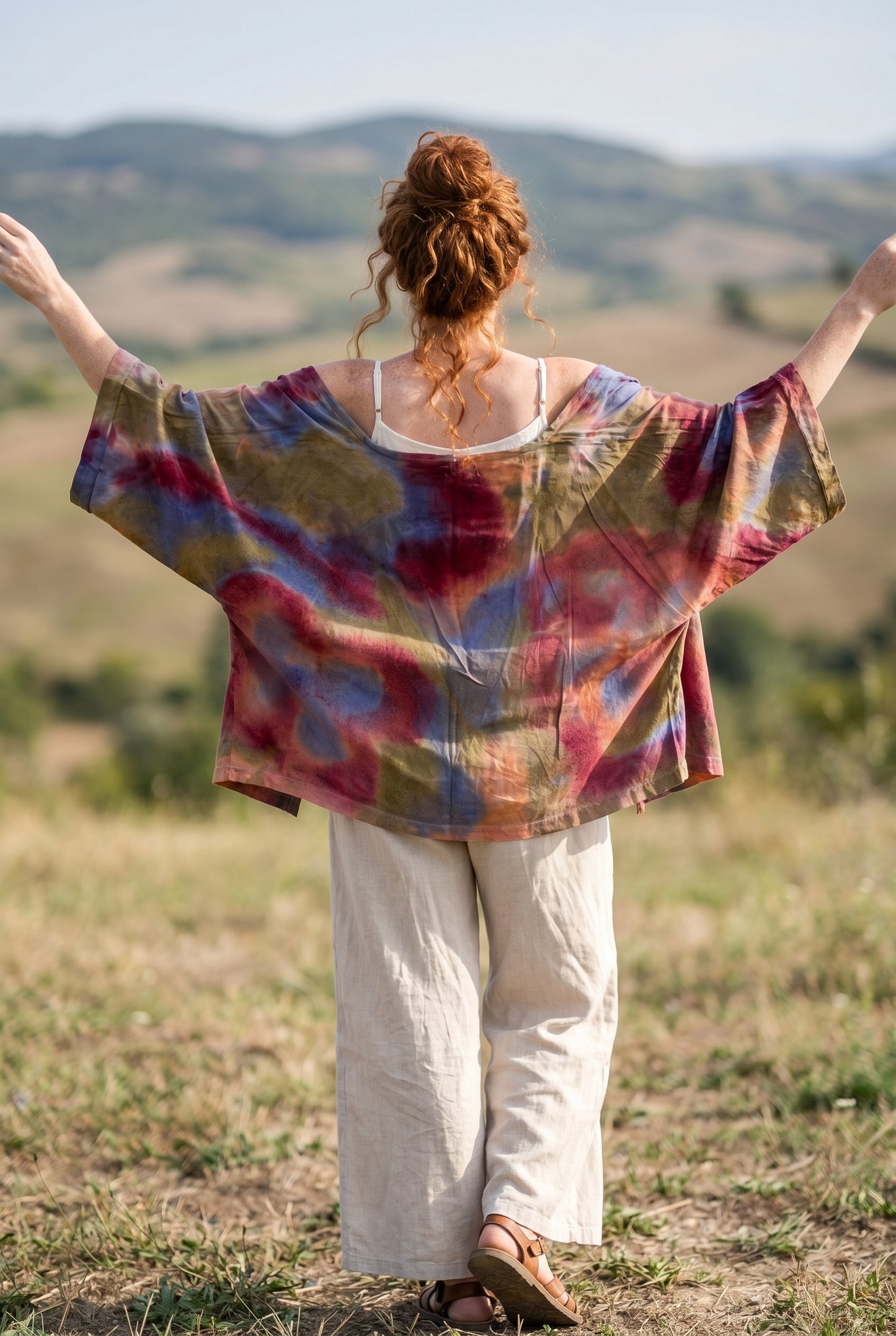Terra Bohem Batik Kimono – El Boyama Desenli Salaş Kesim Kadın Kimono