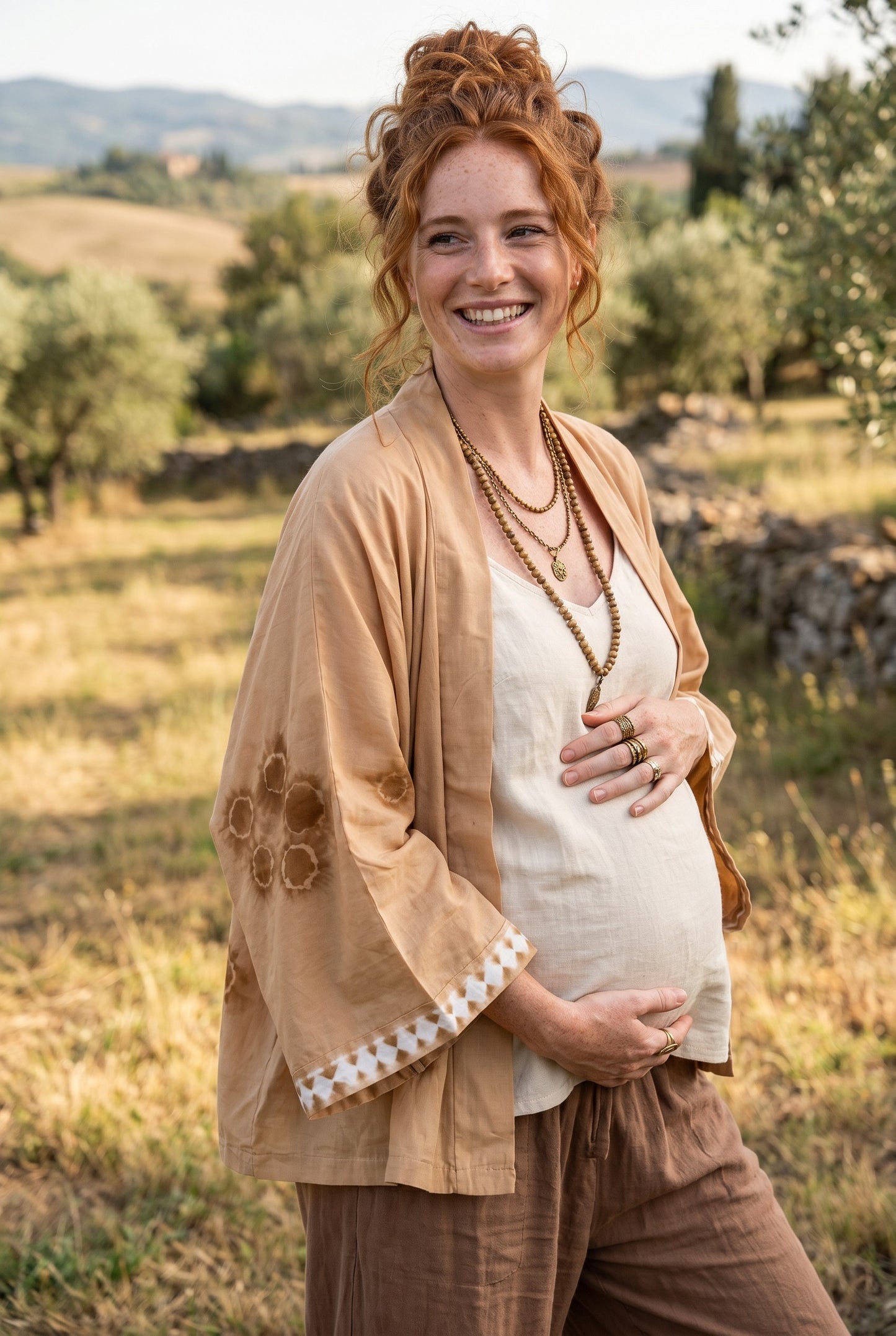 Sahara Bohem Batik Kimono – El Boyama Desenli Salaş Kesim Kadın Kimono