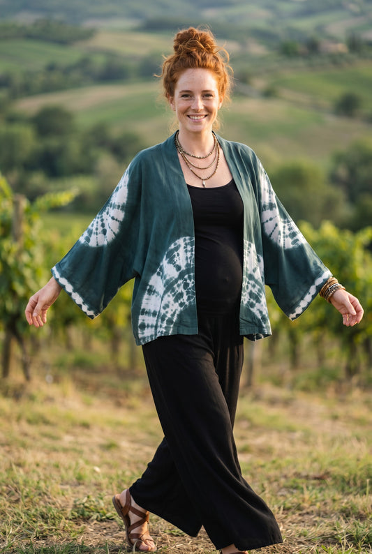 Luna Bohem Batik Kimono – El Boyama Desenli Salaş Kesim Kadın Kimono