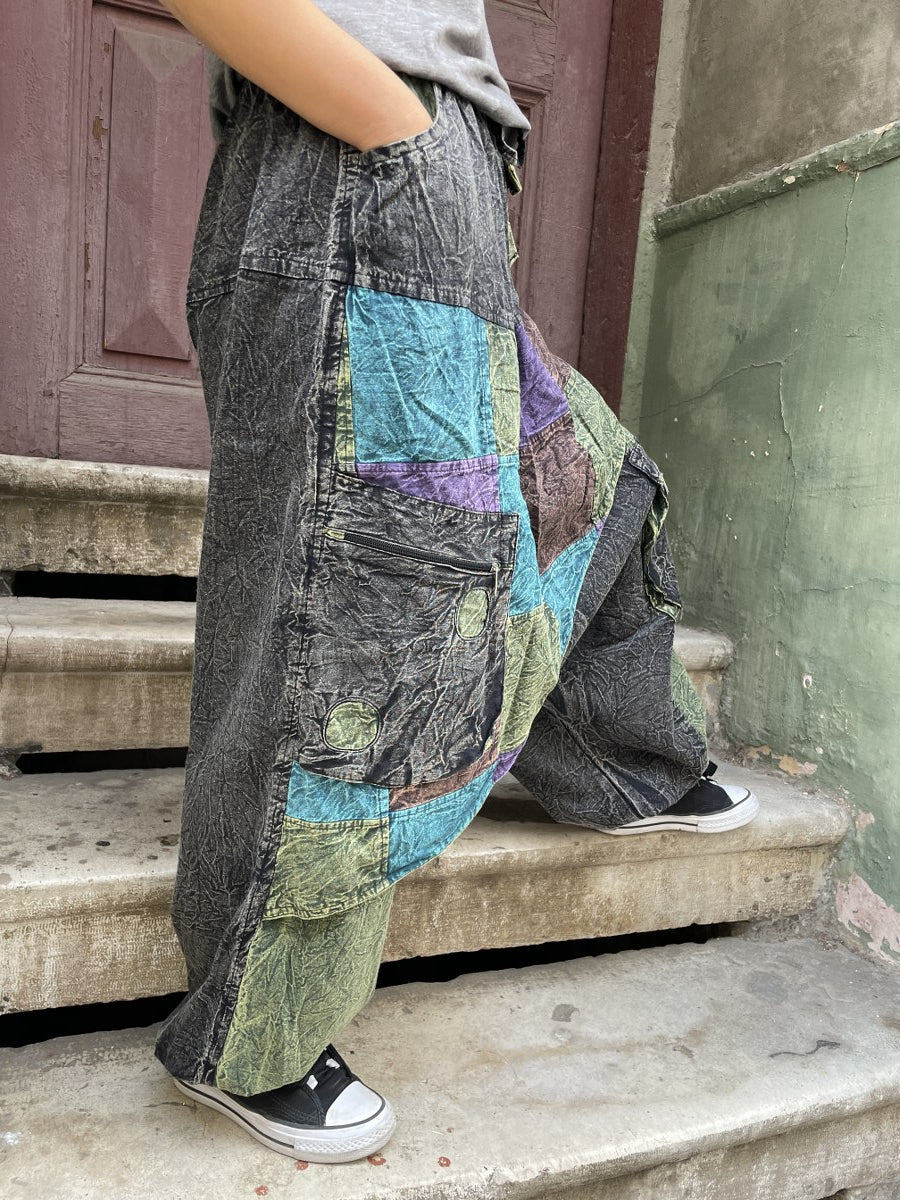 Kadin_Antrasit_Nepal_Patchwork_Salvar