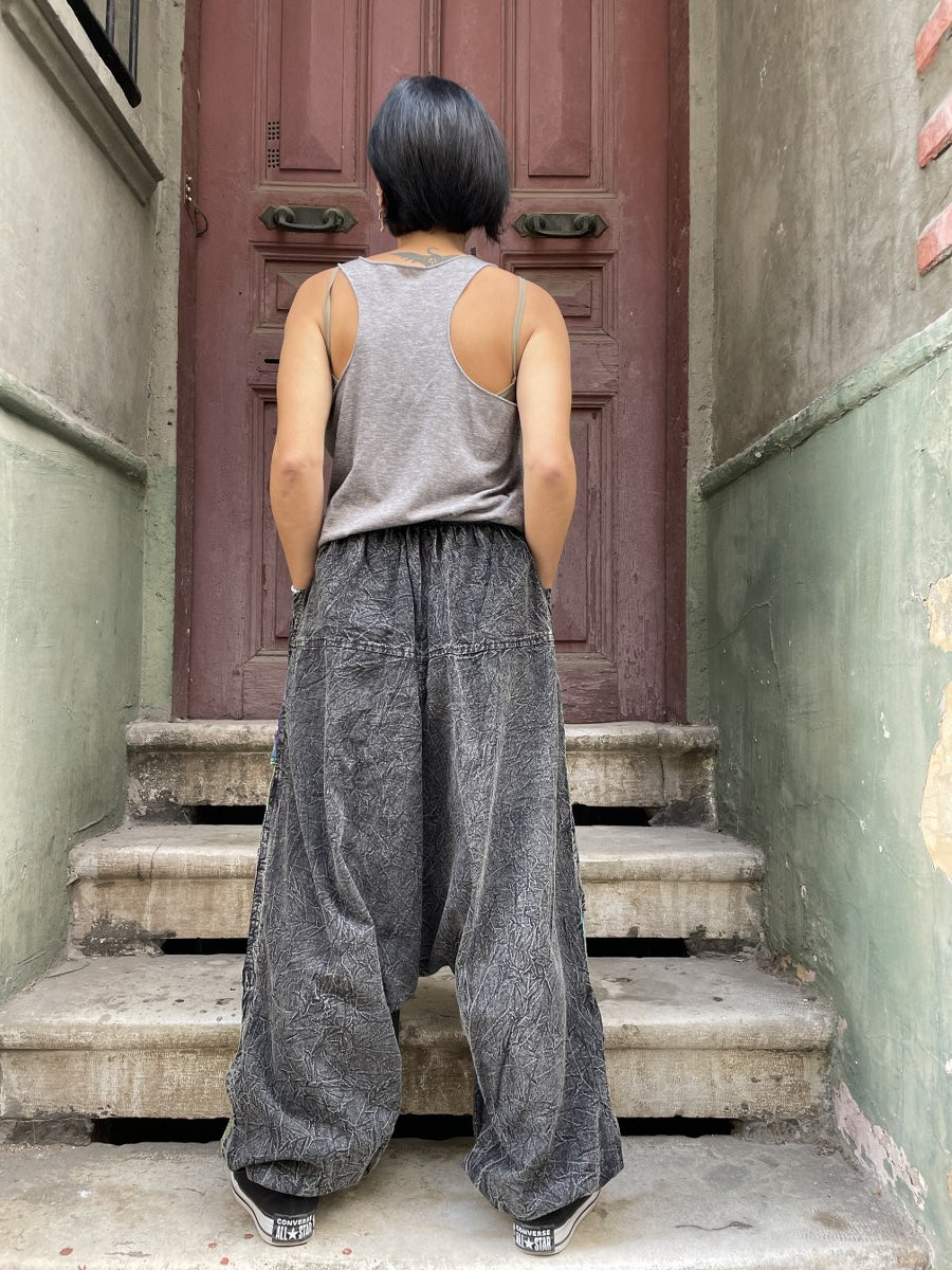Kadin_Antrasit_Nepal_Patchwork_Salvar