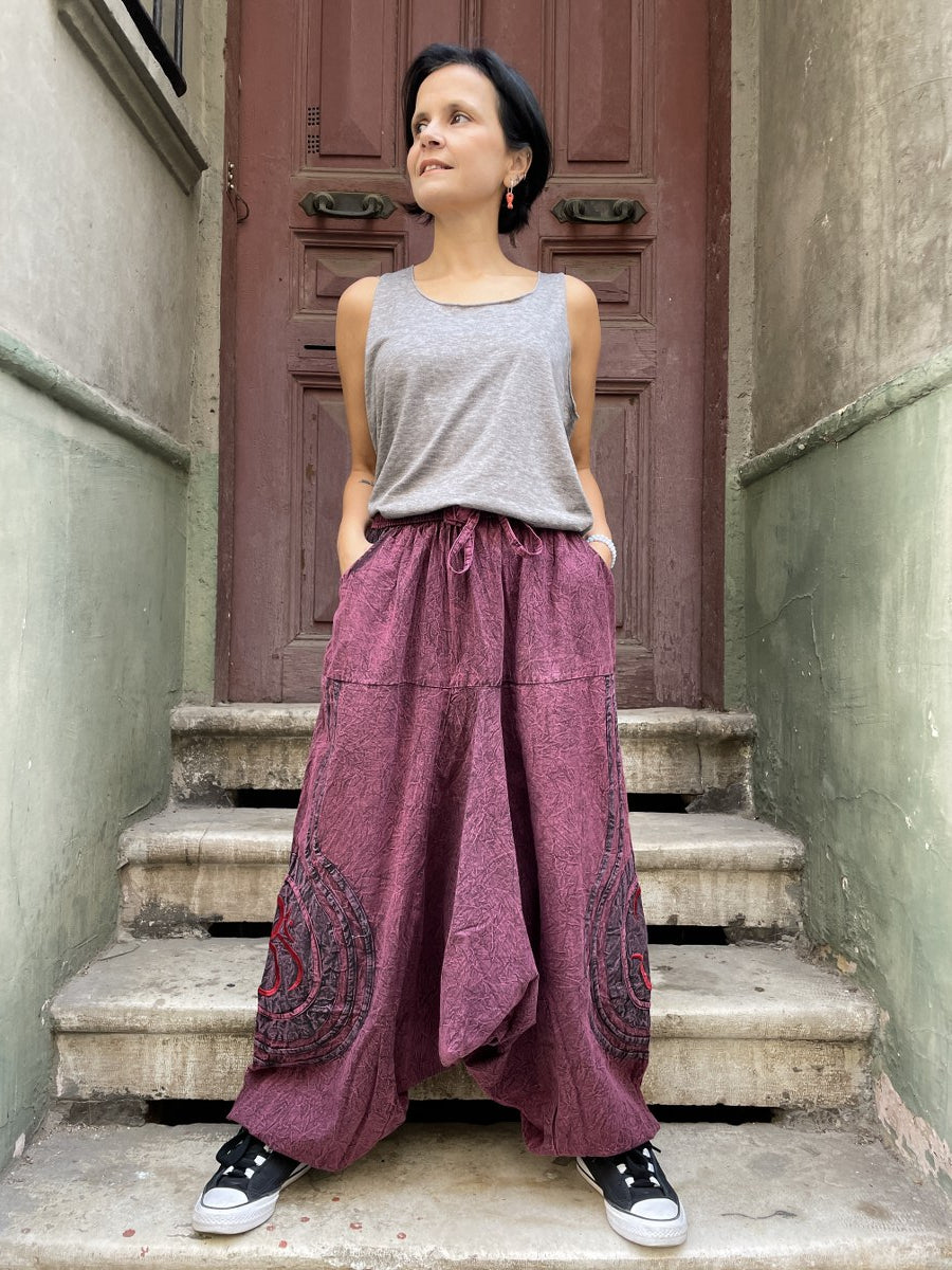 Kadin_Bohem_Bordo_Nepal_salvar_Pantolon