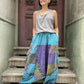 Kadın Nepal Mavi Patchwork Şalvar Pantolon 