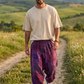 Haze Patchwork Erkek  Mor Şalvar Pantalon - Büyük Beden Uyumlu