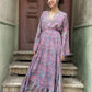 Bohem Nepal Mor Pembe İpek Elbise