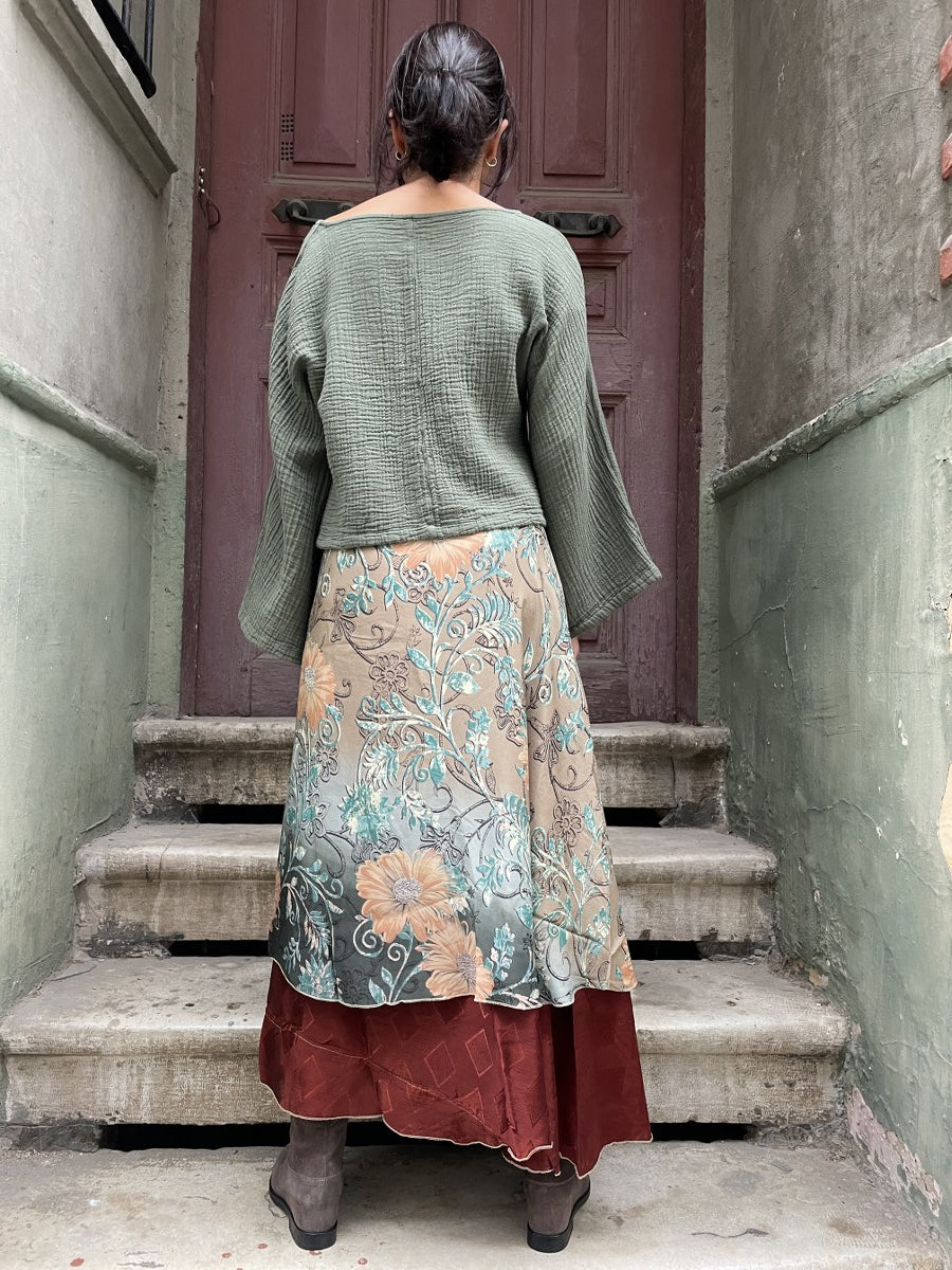 Nepal_ipek_cift_Tarafli_Baglamal_Etek_Bej_Desenli