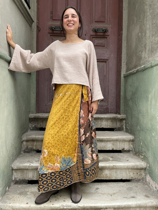 Nepal İpek Çift Taraflı Bağlamalı Etek 