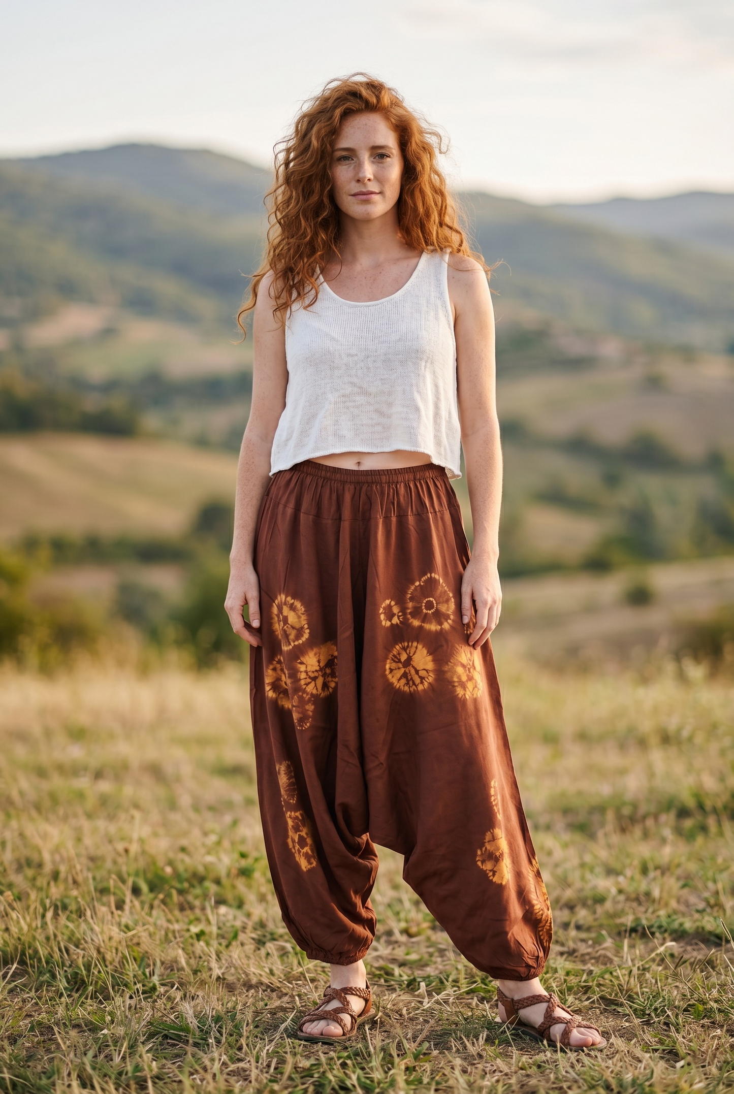 Tora | Batik Desenli %100 Pamuk Kadın Bohem Şalvar Pantolon