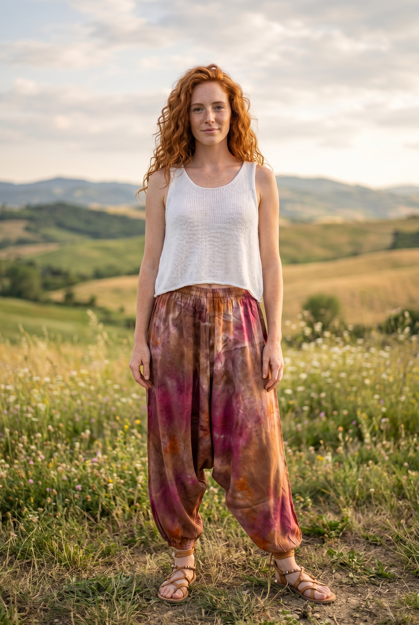 Soft | Batik Desenli %100 Pamuk Kadın Bohem Şalvar Pantolon