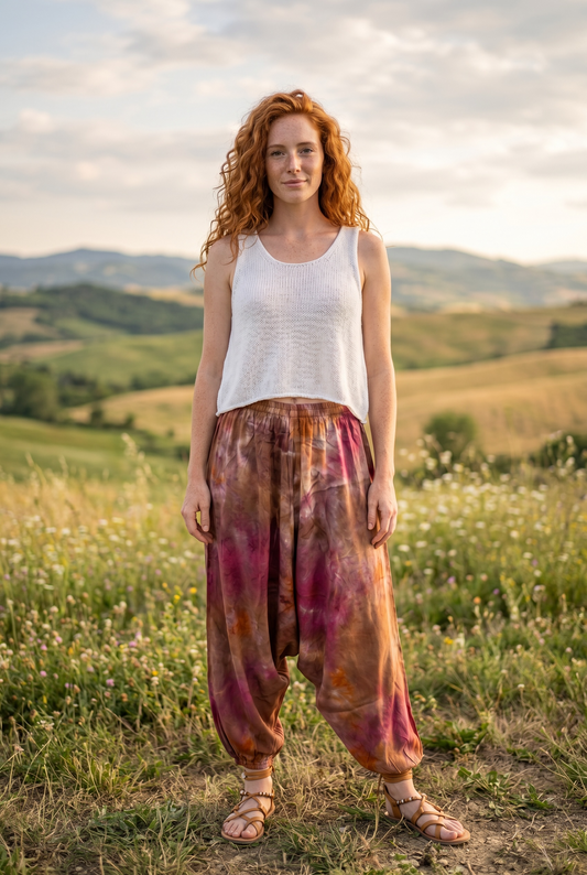Soft | Batik Desenli %100 Pamuk Kadın Bohem Şalvar Pantolon
