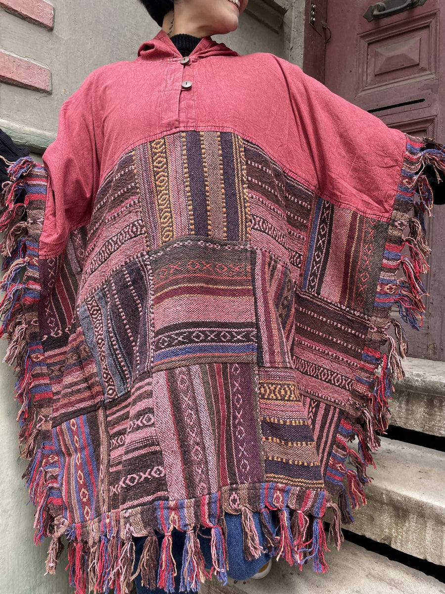 Unisex_Bordo_Nepal_Patchwork_Kislik_Panco