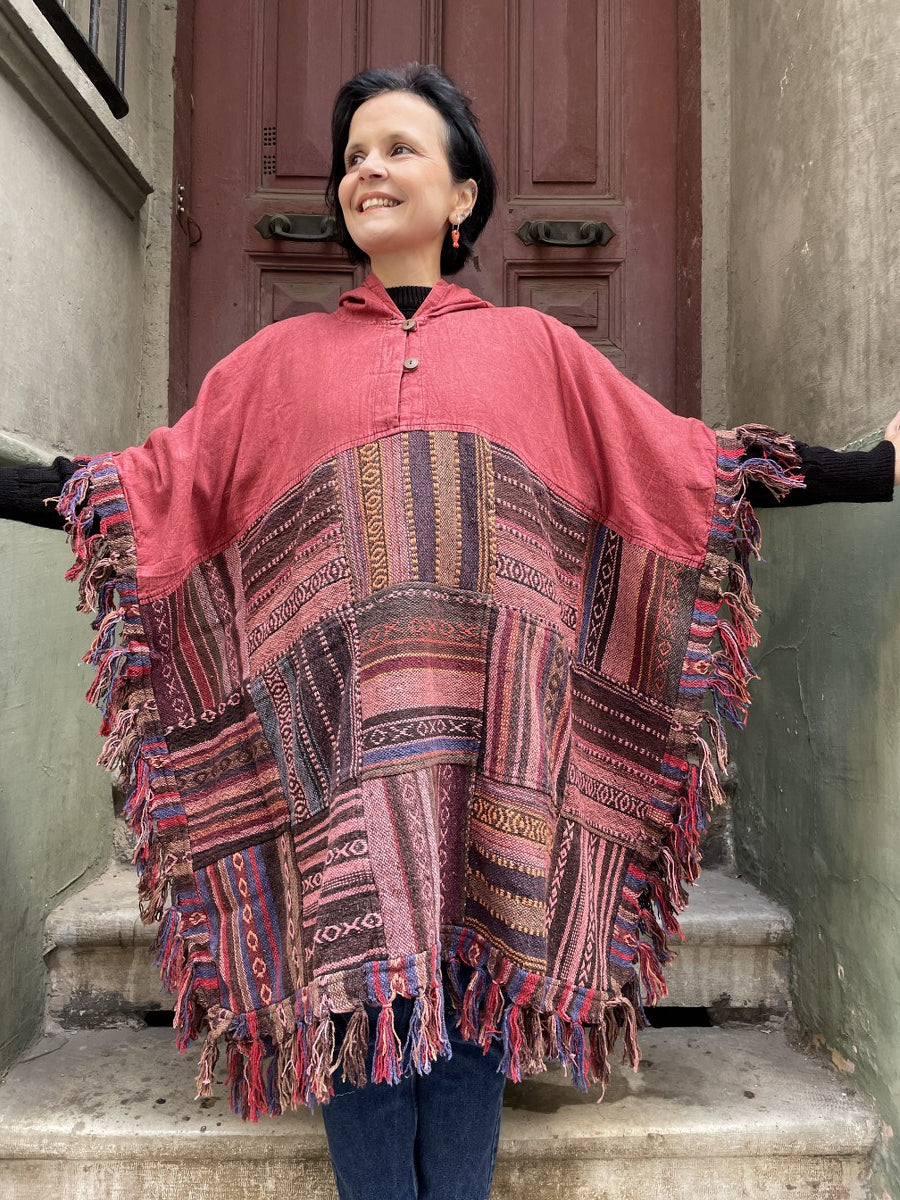Unisex_Bordo_Nepal_Patchwork_Kislik_Panco