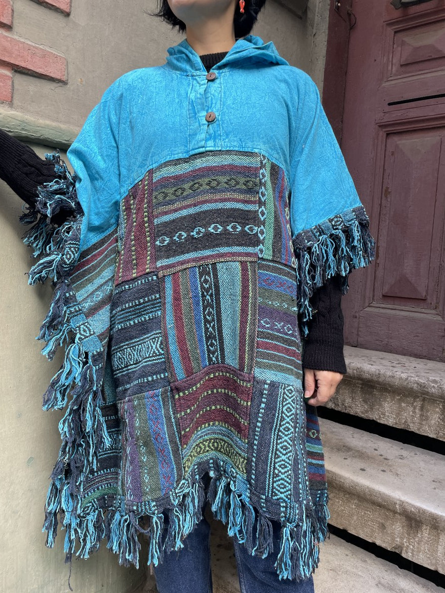 Unisex_Mavi_Nepal_Patchwork_Kislik_Panco
