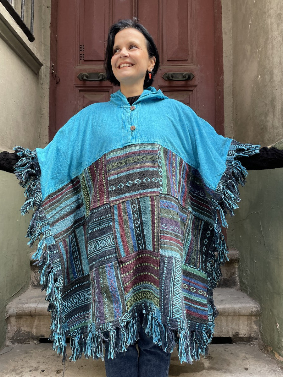 Unisex_Mavi_Nepal_Patchwork_Kislik_Panco