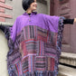 Unisex Mor Nepal Patchwork Kışlık Panço