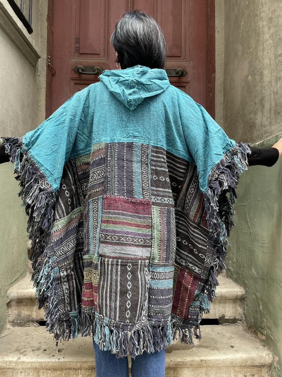 Unisex_Turkuaz_Nepal_Patchwork_Kislik_Panco