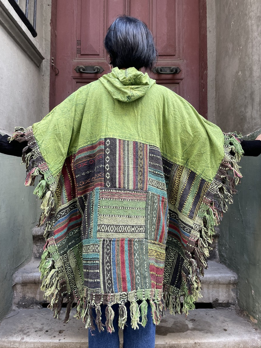 Unisex_Yesil_Nepal_Patchwork_Kislik_Panco