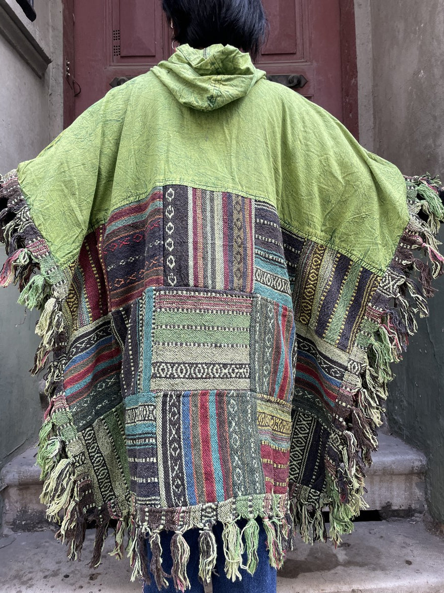 Unisex_Yesil_Nepal_Patchwork_Kislik_Panco