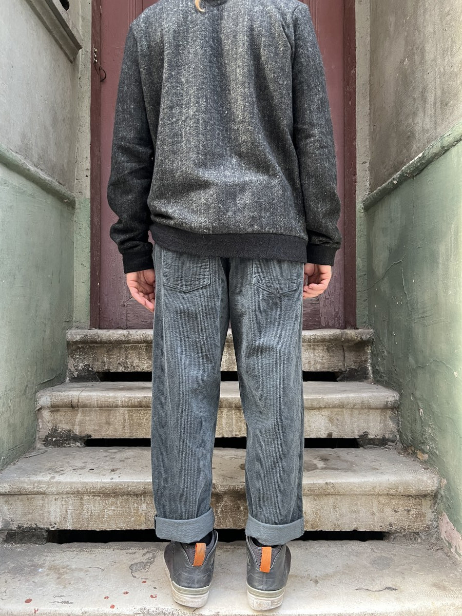 Unisex Fitilli Kışlık Kadife Pantolon Antrasit