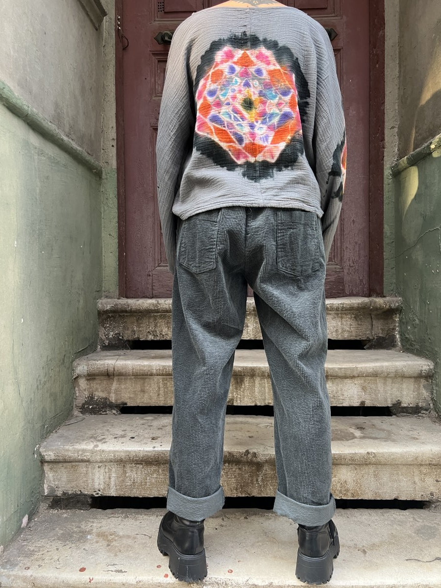 Kadın Kadife Pantolon Antrasit – Belden Lastikli, Cepli, Özel Kemerli