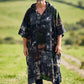Kailash Nepal Patchwork Kapüşonlu Panço – Unisex Etnik Bohem Tasarım